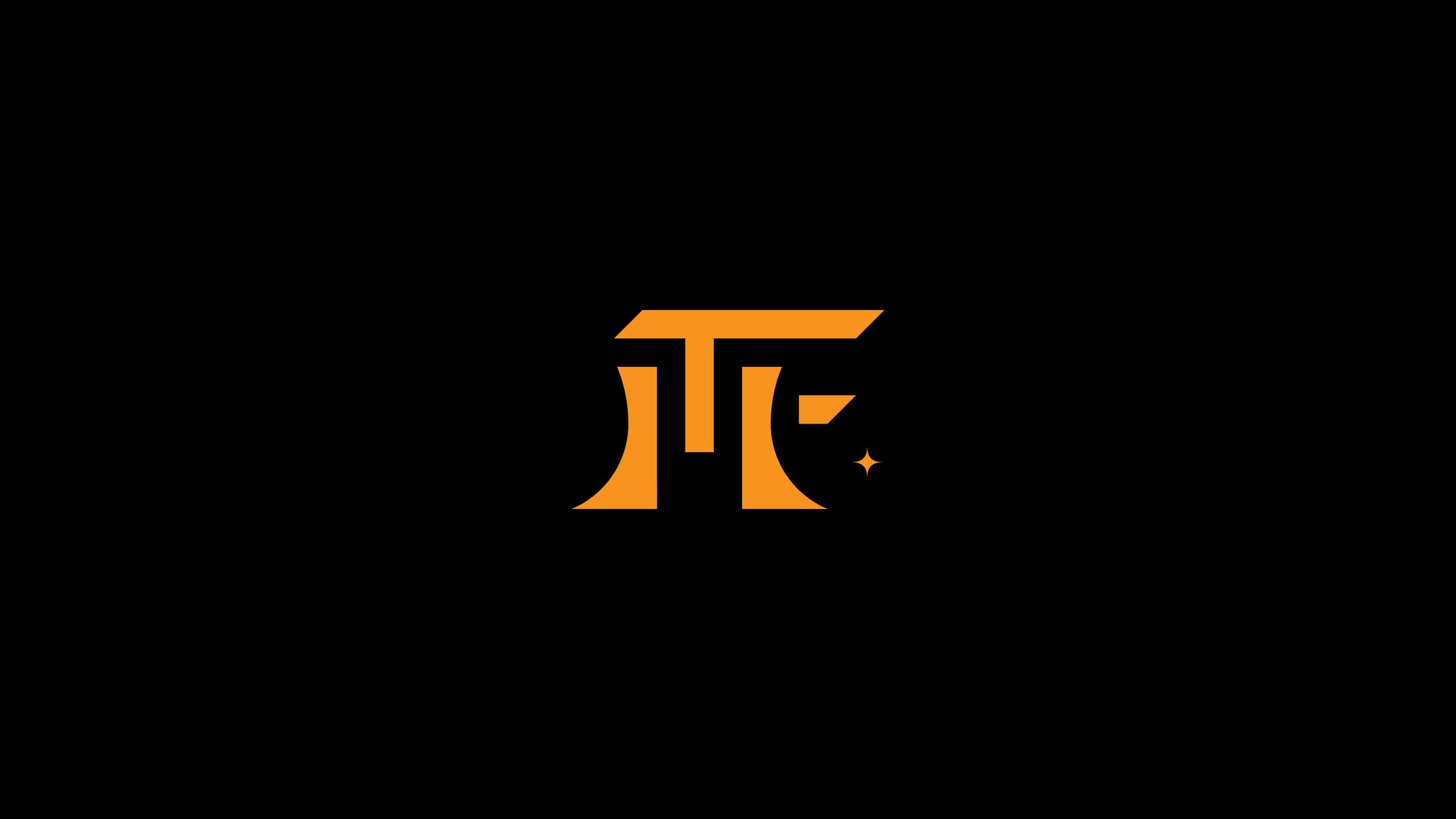 MF monogram logo with star symbol on black background